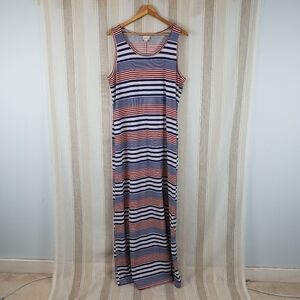 Lularoe Striped Sleeveless Maxi Dress Size 2X